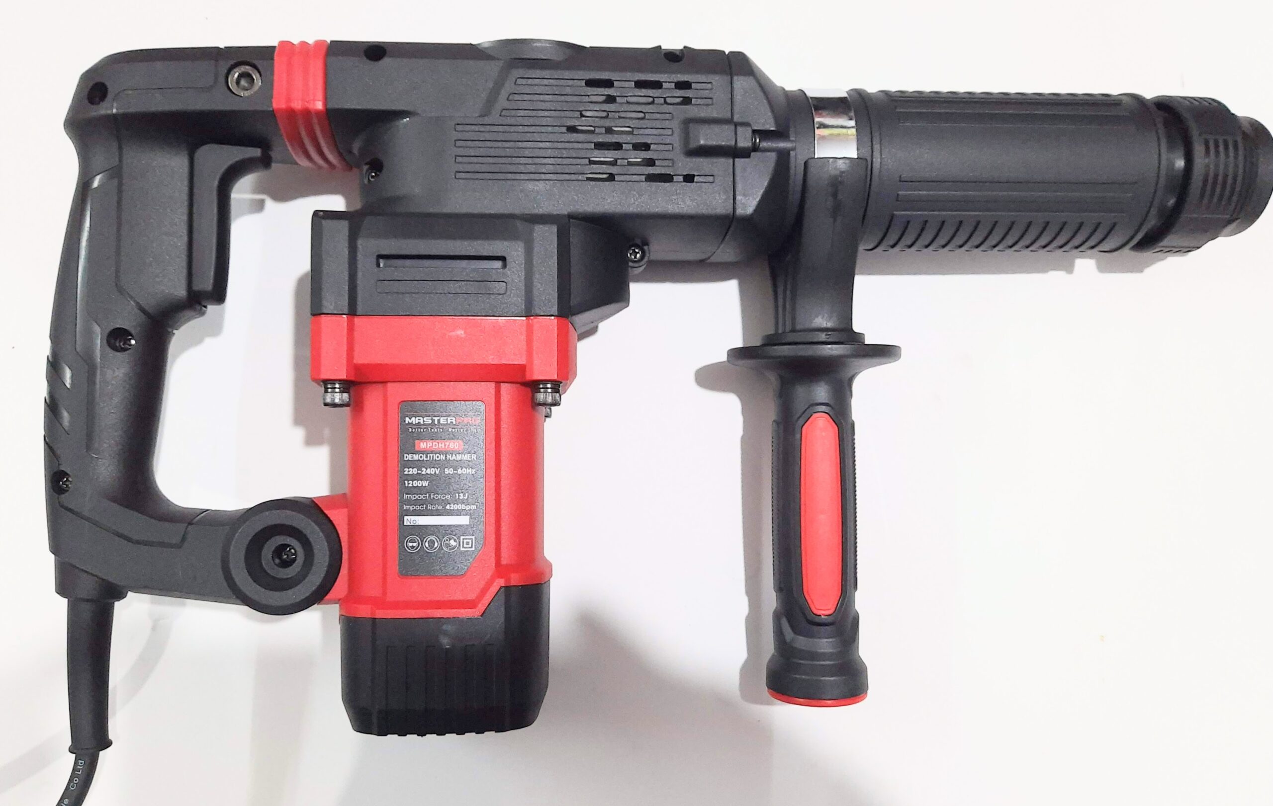 MasterPro 7kg Demolition Hammer 1200W with 2 Chisels and 6 Months Warranty
