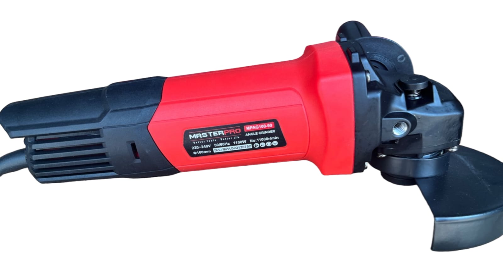 MasterPro 100mm Angle Grinder 1100W Waterproof Machine with 1Set FREE Carbon